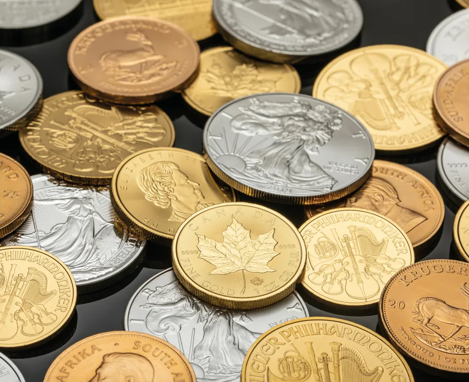 Gold, Silver and Copper International Bullion Coins