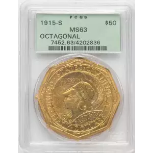 1915-S $50 Panama-Pacific, Octagonal
