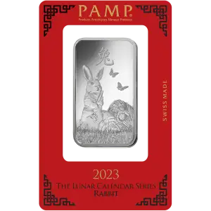 2023 1oz PAMP Silver Bar: Lunar Year of The Rabbit (2)